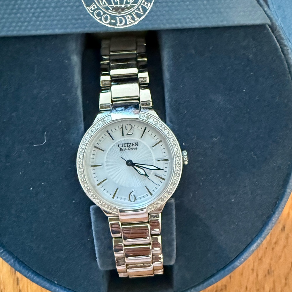 Citizen Eco-Drive Silver and White Watch